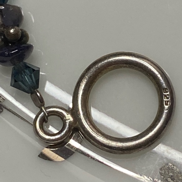 Swarovski crystal & blue gemstone necklace 🦋 - Picture 4 of 4